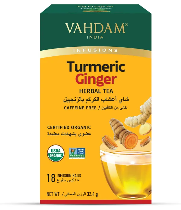 Vahdam Organic Turmeric Ginger Herbal Tea 18 TB