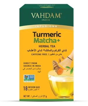 Vahdam Organic Turmeric Matcha Herbal Tea 18 TB